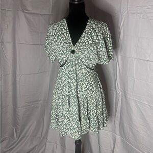 Angie Green and White Floral Mini Dress